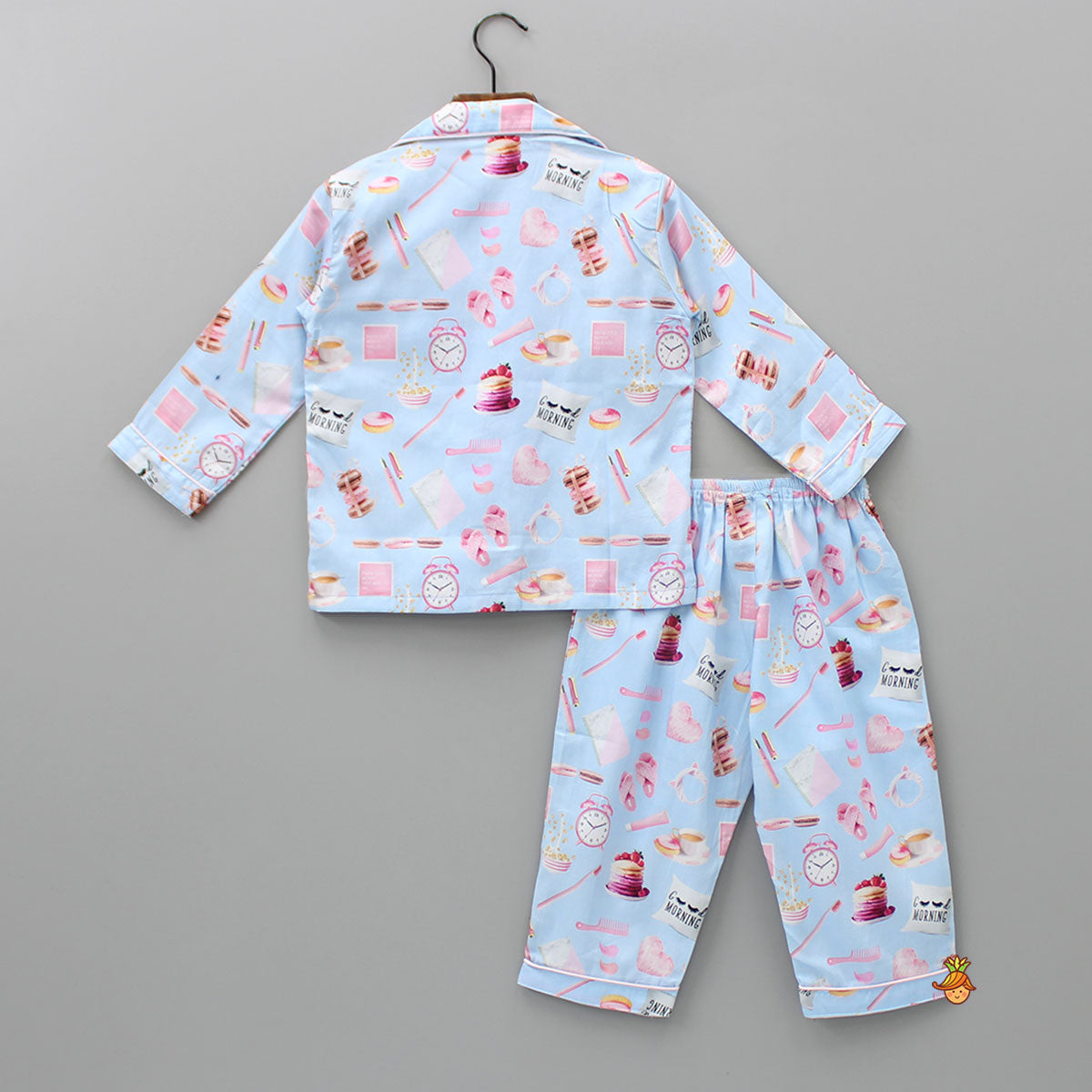 Morning Theme Printed Pure Cotton Blue Sleepwear