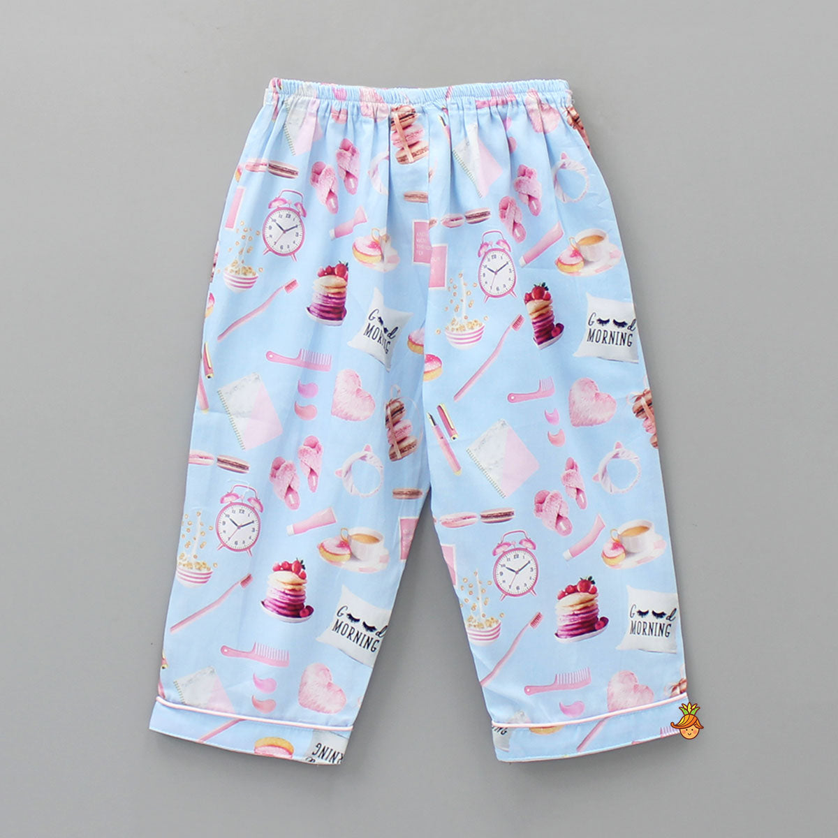 Morning Theme Printed Pure Cotton Blue Sleepwear