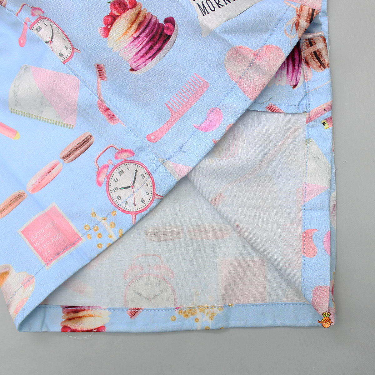 Morning Theme Printed Pure Cotton Blue Sleepwear
