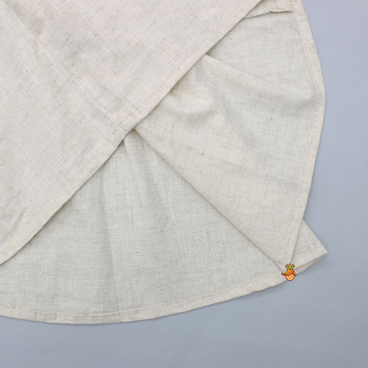 Mirror Work Beige Short Kurti