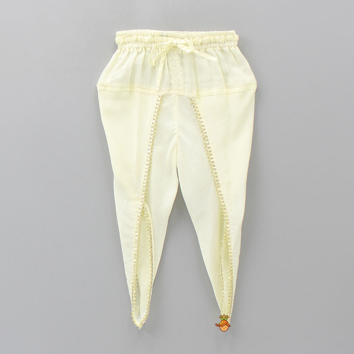 Printed Puffed Sleeves Yellow Peplum Top With Tulip Pant