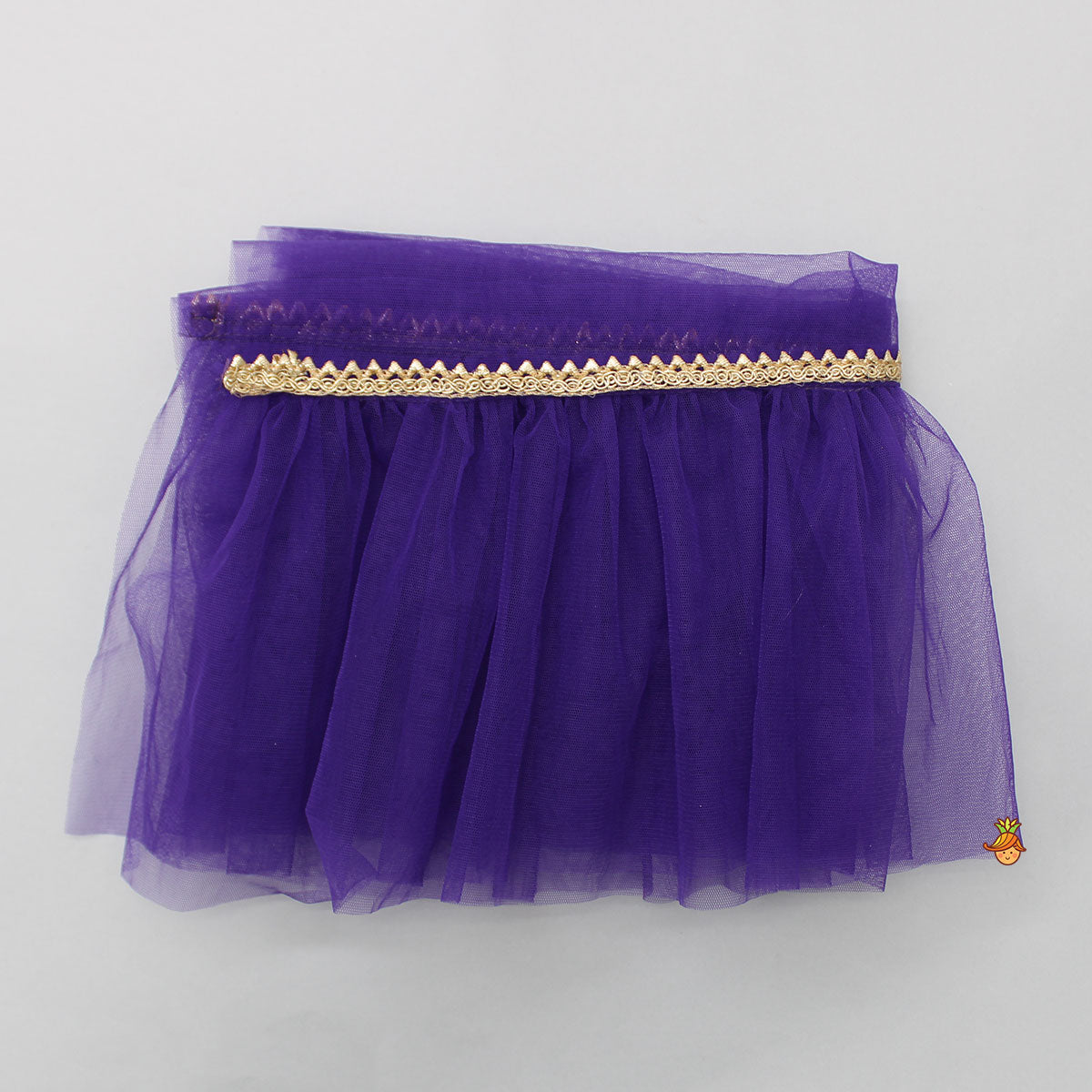 Multicolour Embroidered Pleated Top And Lehenga With Net Dupatta