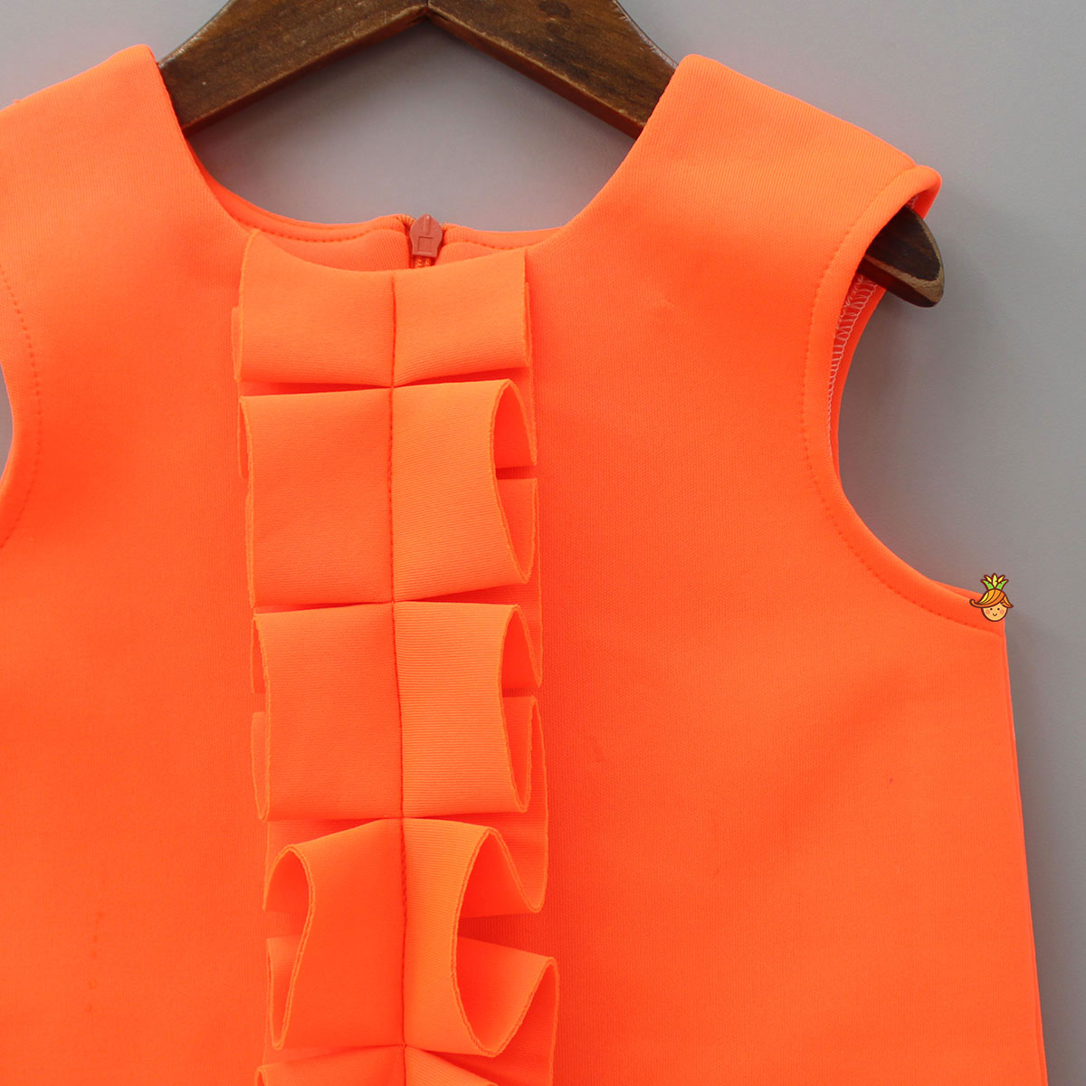 Pleated Ruffled Design Scuba Dress With Matching Bowie Hair Clip