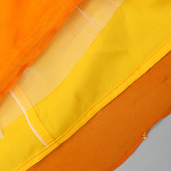 Pre Order: Elegant Shiny Orange Flared Anarkali With Matching Dupatta