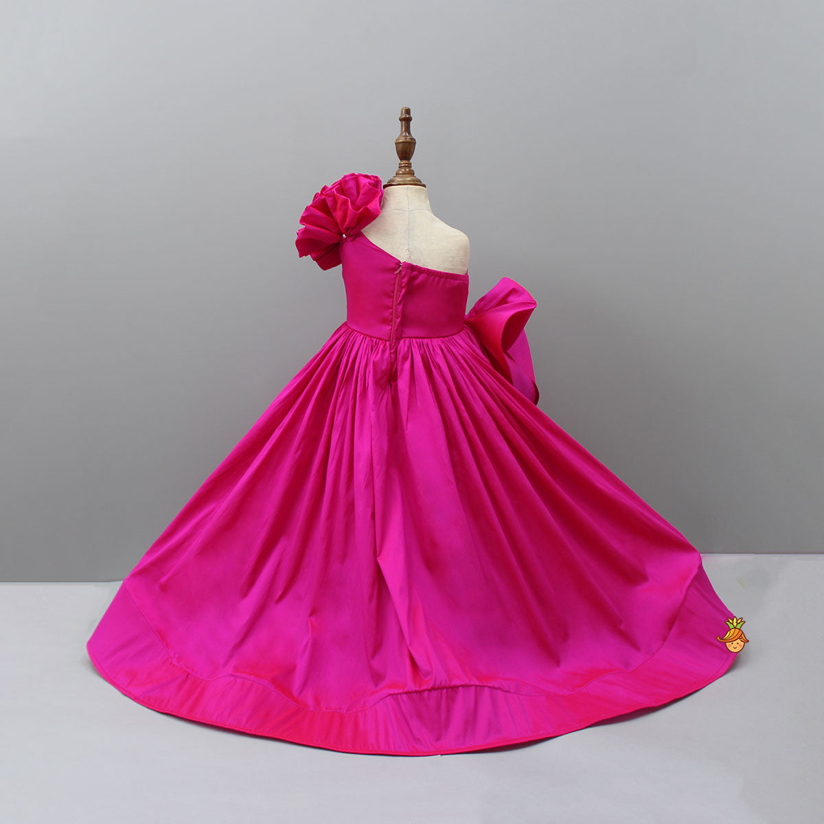 High Low Ruffles Enhanced Pink Gown