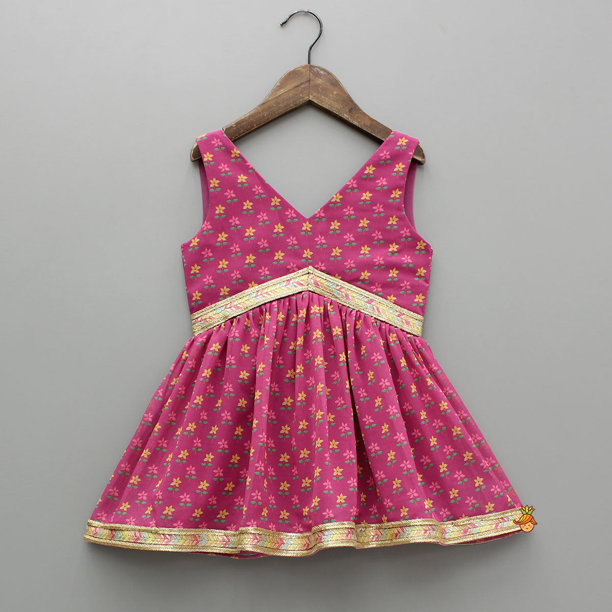 Floral Printed Lace Detailed Kurti And Sharara With Matching Dupatta