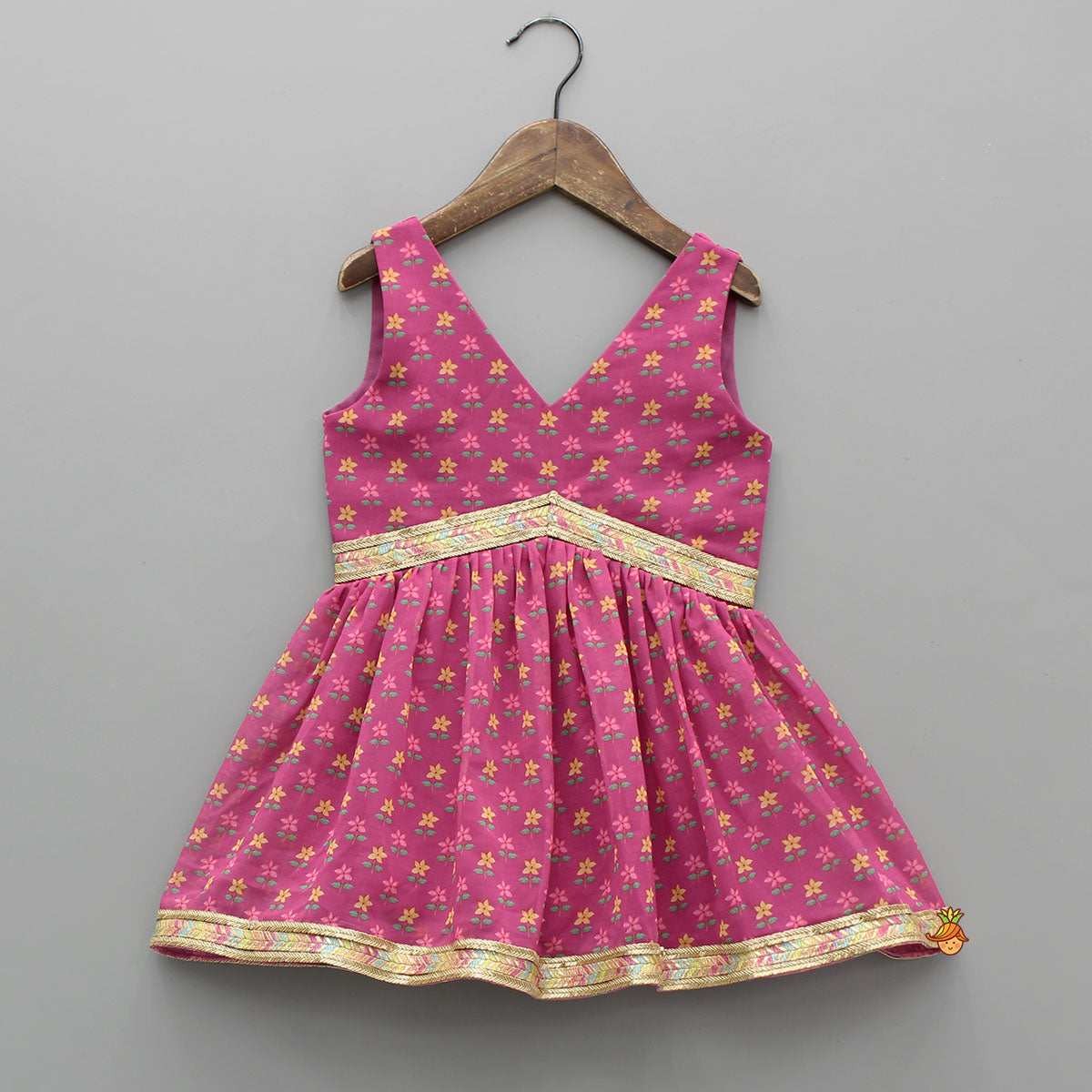 Floral Printed Lace Detailed Kurti And Sharara With Matching Dupatta