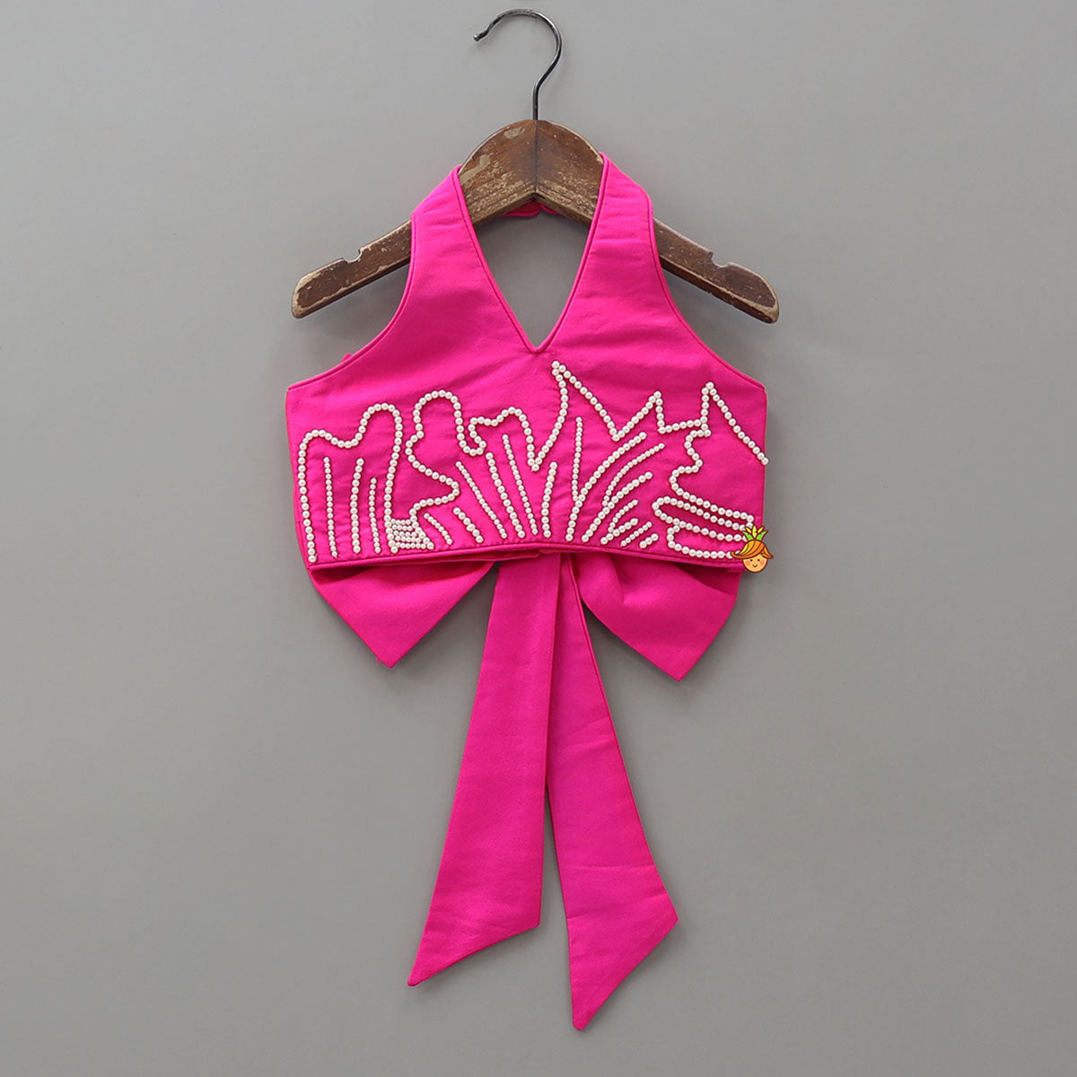 Halter Neck Back Bow Enhanced Top With Flared Palazzo
