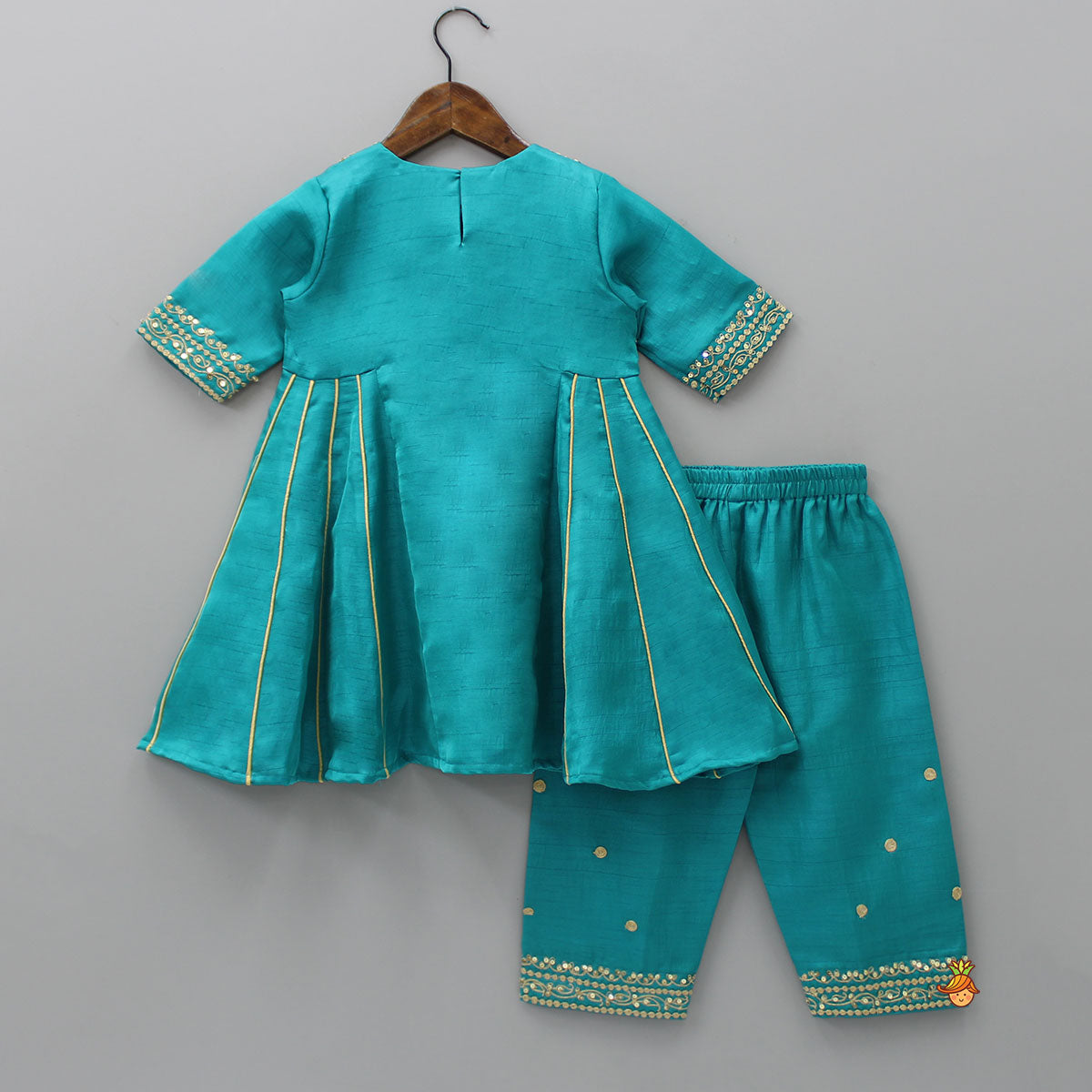 Beautiful Sequins Work Kurti With Pant And Net Dupatta
