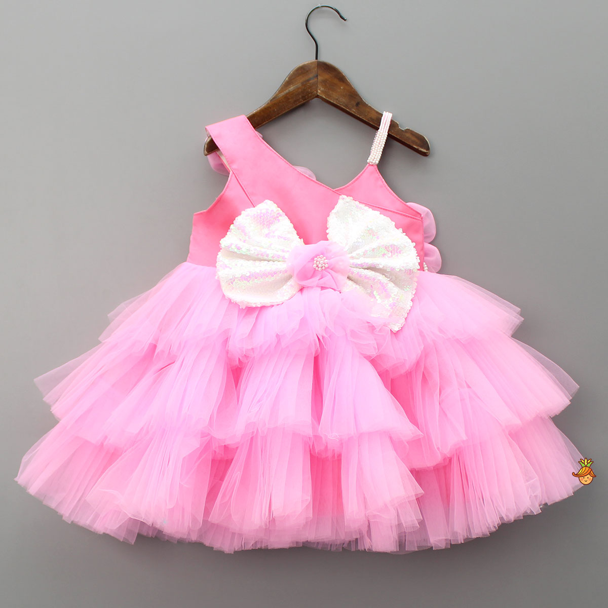 Flowers Beautified Pleated Layered Dress