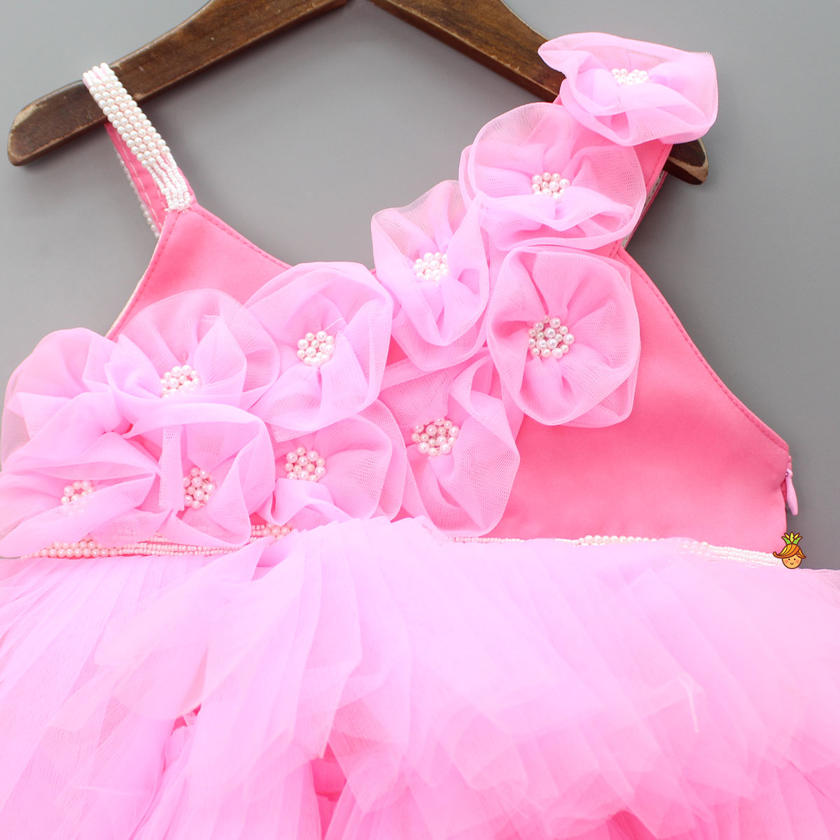 Flowers Beautified Pleated Layered Dress