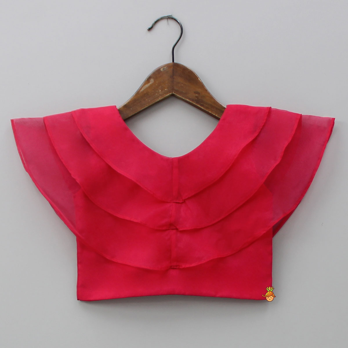 Ruffle Layered Top With Printed Lehenga