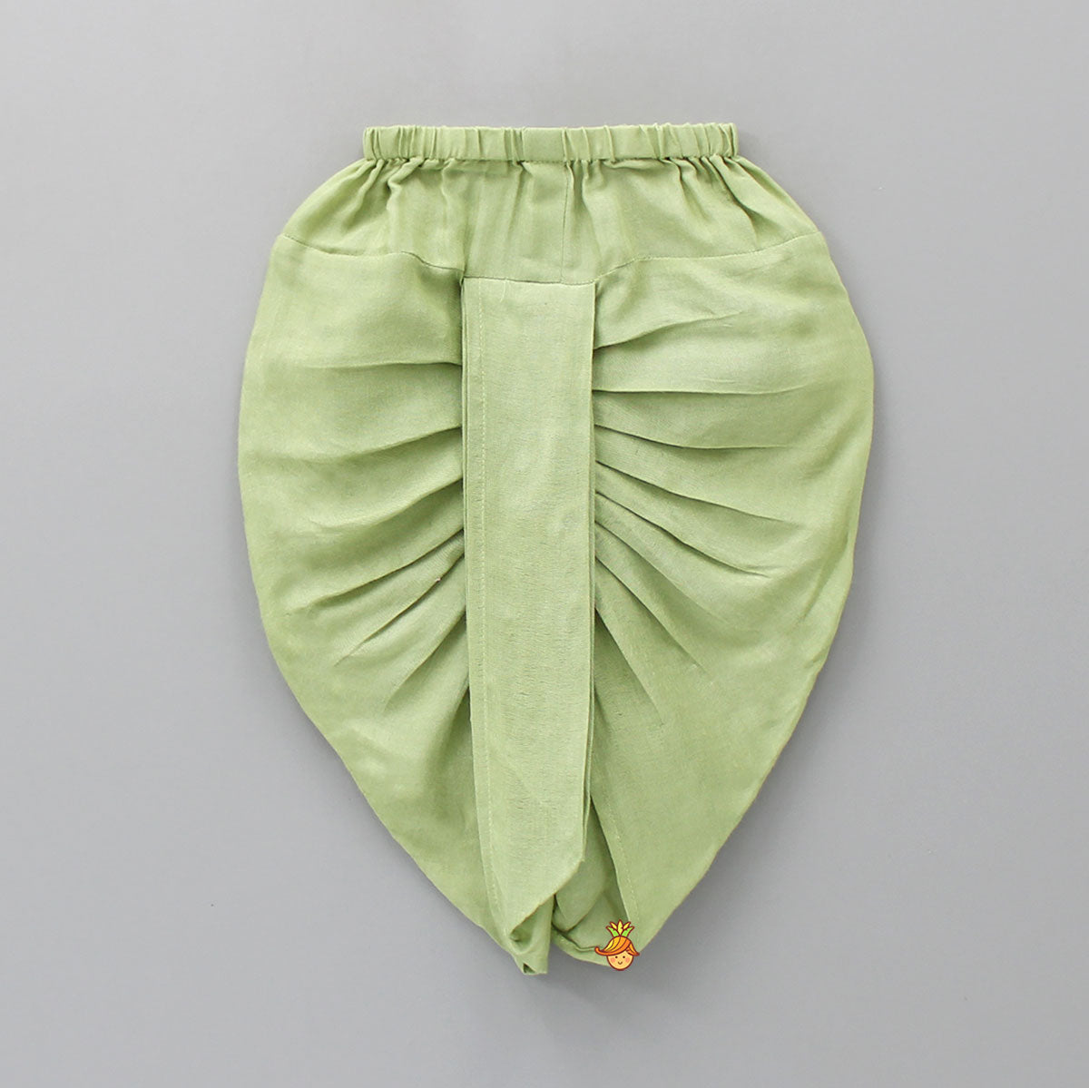 Peacock Printed Kurta And Dhoti With Matching Mukut