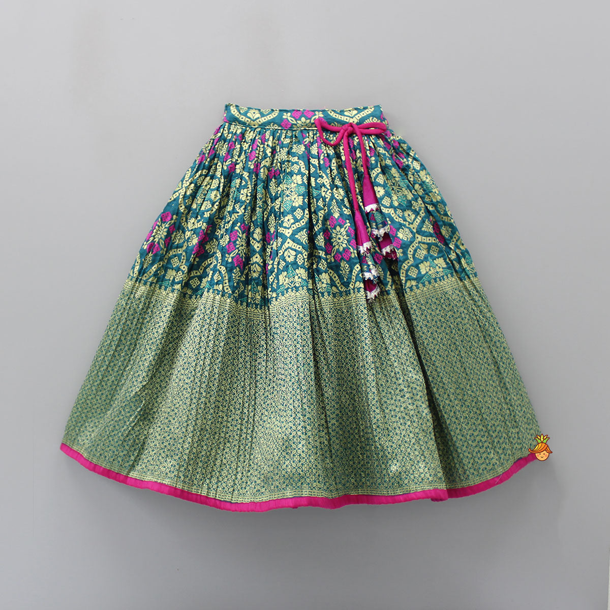 Beautiful Sleeveless Embroidered Pleated Top And Lehenga