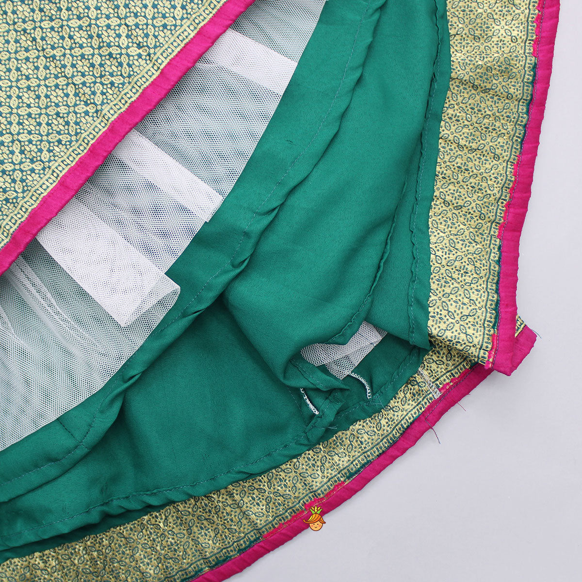 Beautiful Sleeveless Embroidered Pleated Top And Lehenga