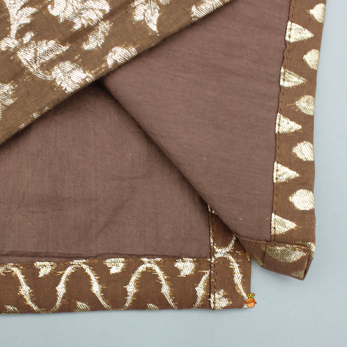 Ethnic Embroidered Brown Kurta With Pyjama