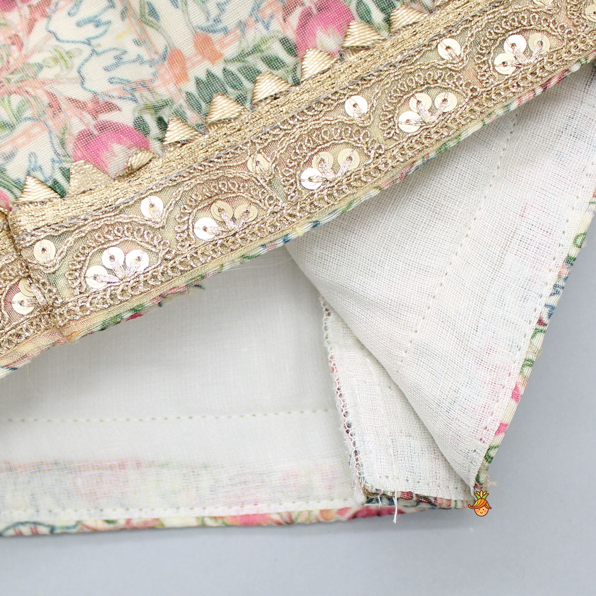 Lovely Printed Lace Work Top And Lehenga With Dupatta