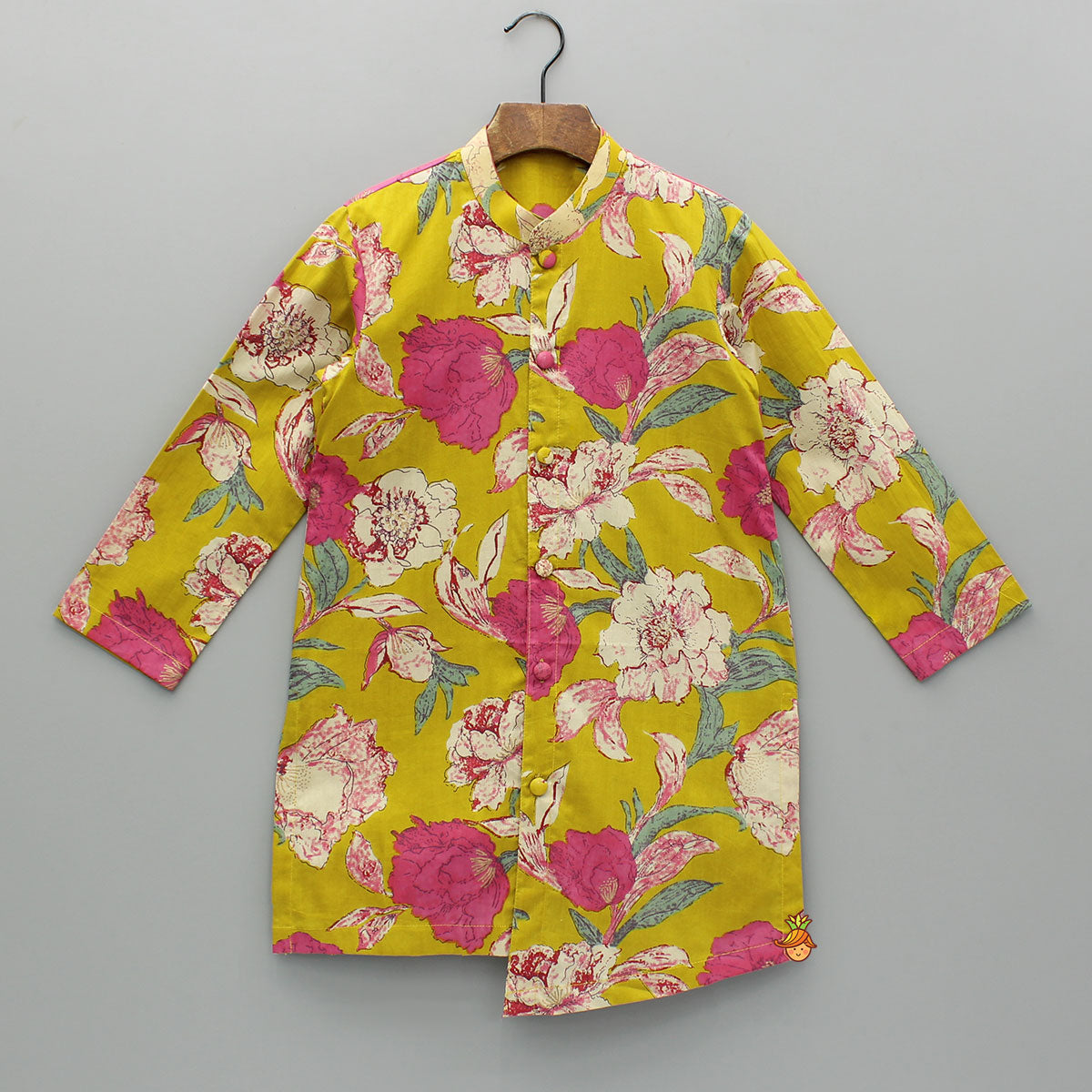 Floral Printed Stylish Hem Kurta With Pyjama