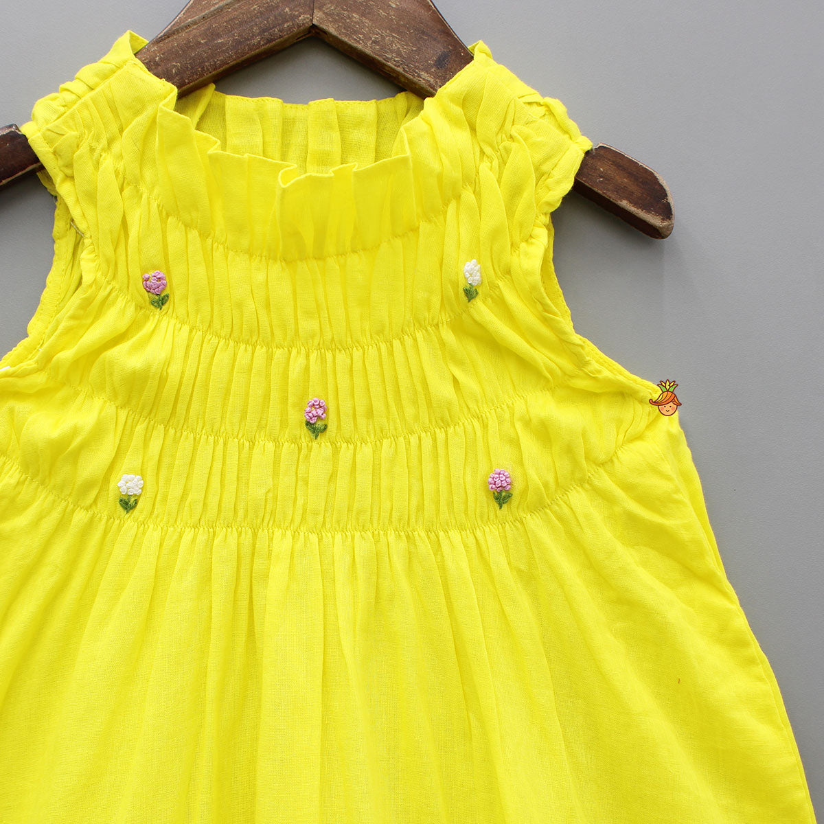 Halter Neck Embroidered Yellow Dress