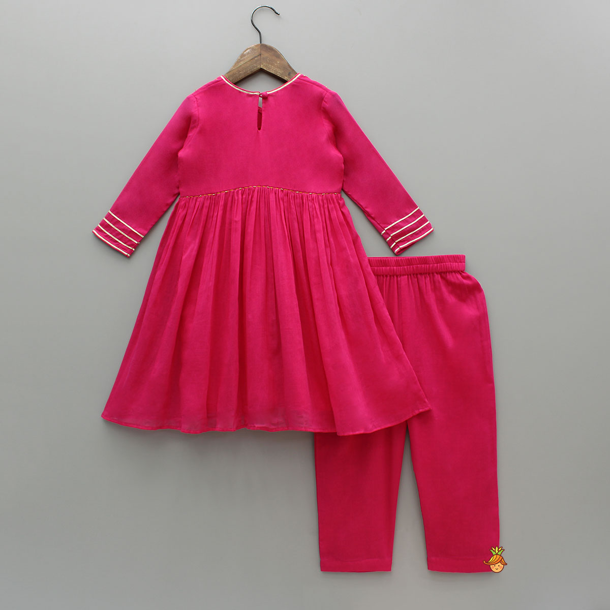 Beads Adorned Pink Kurti And Pant With Dupatta
