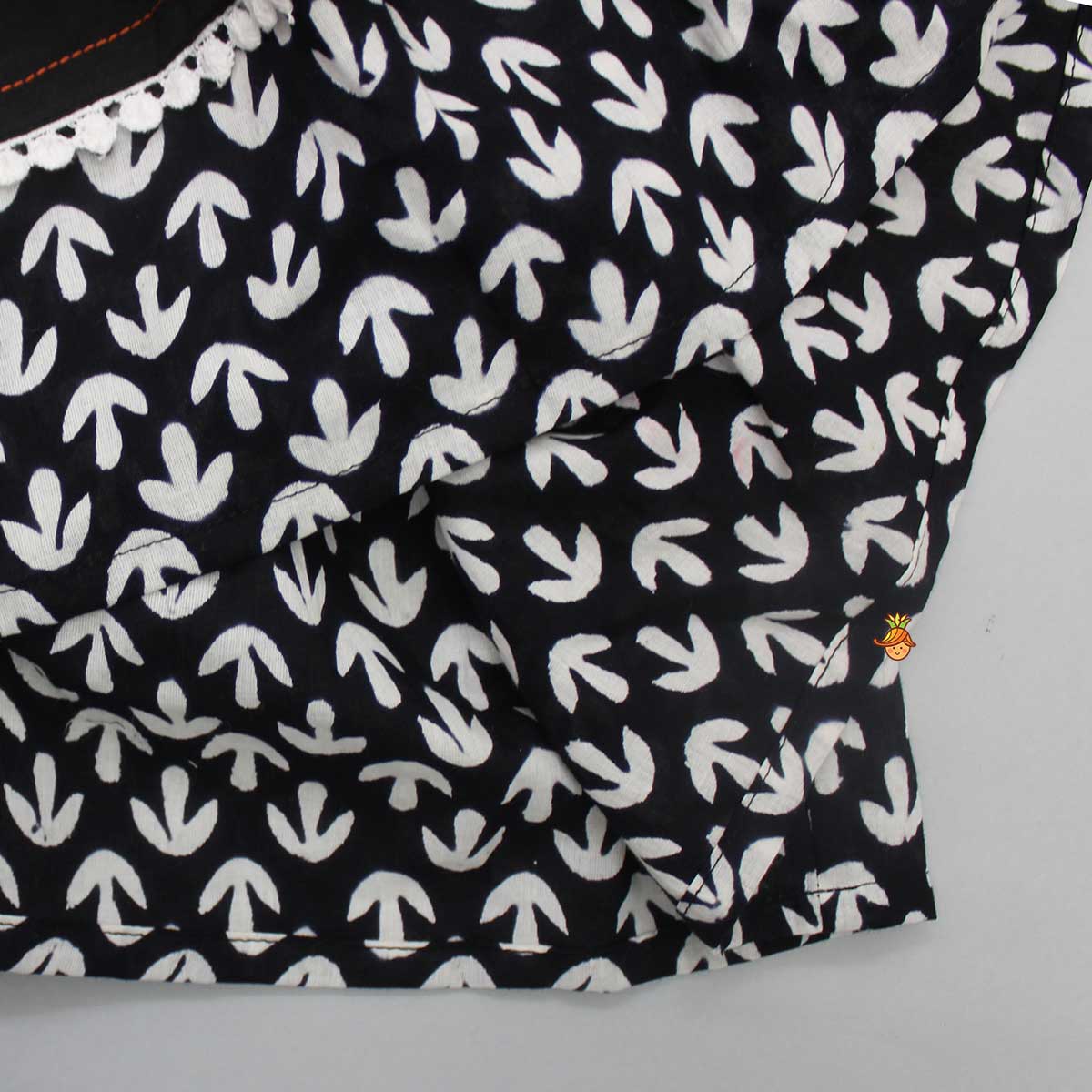 Black And White Layered Sleeves Kurti