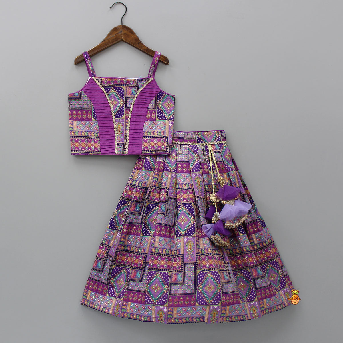 Stunning Embroidered Top And Pleated Lehenga With Net Dupatta
