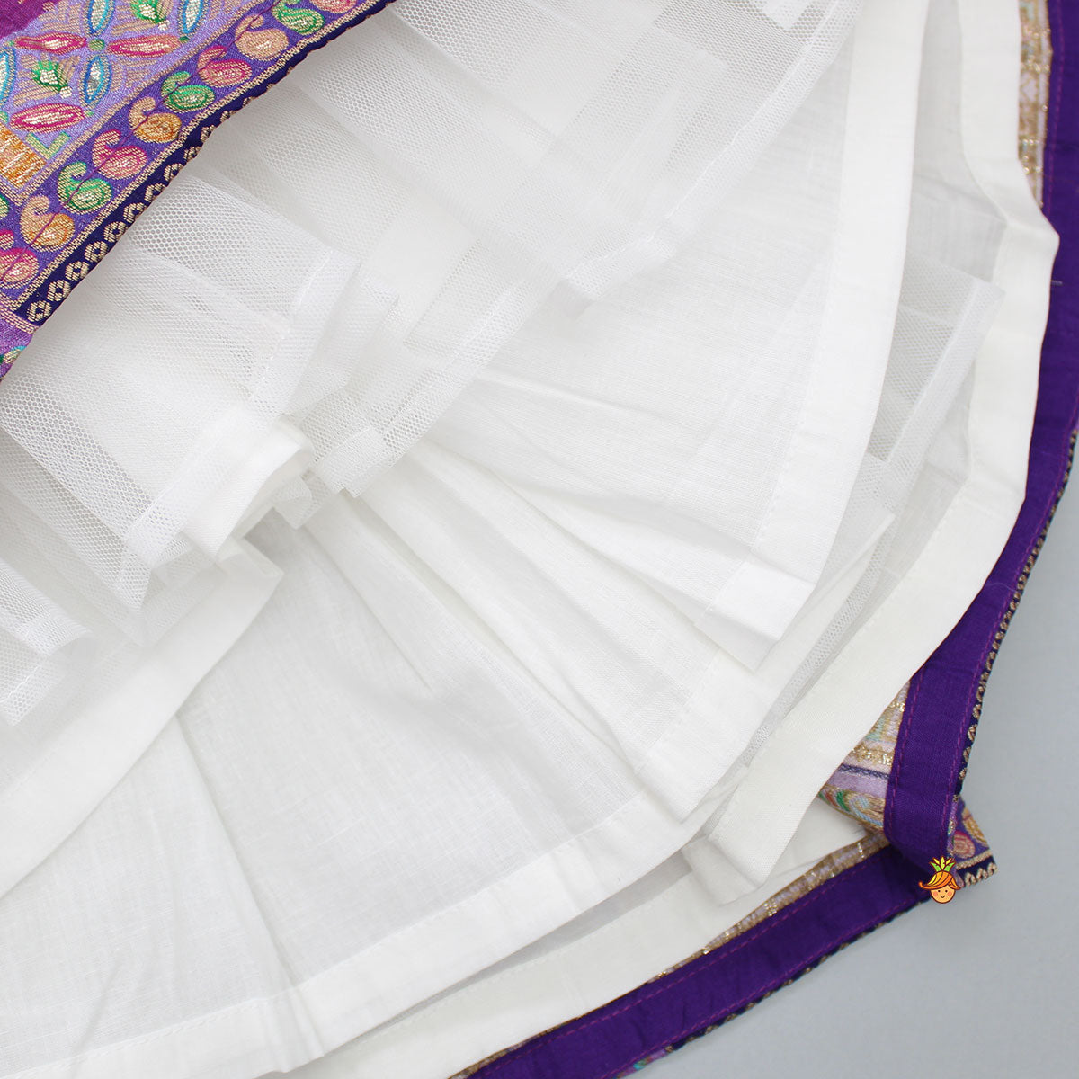 Stunning Embroidered Top And Pleated Lehenga With Net Dupatta