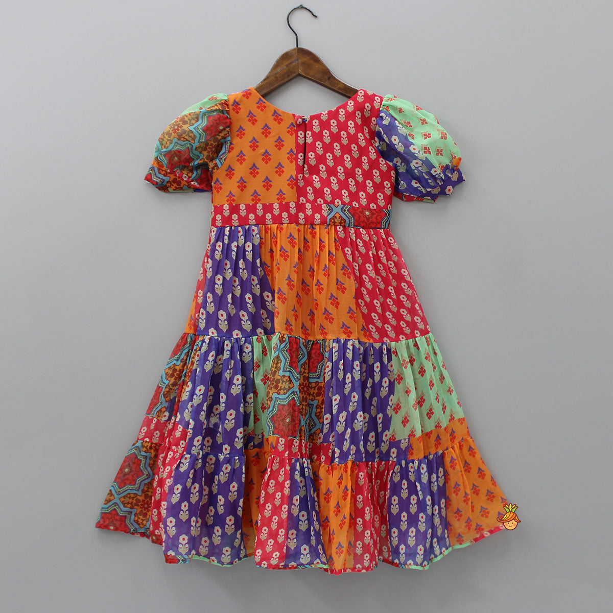 Multicolour Printed Tiered Long Kurti