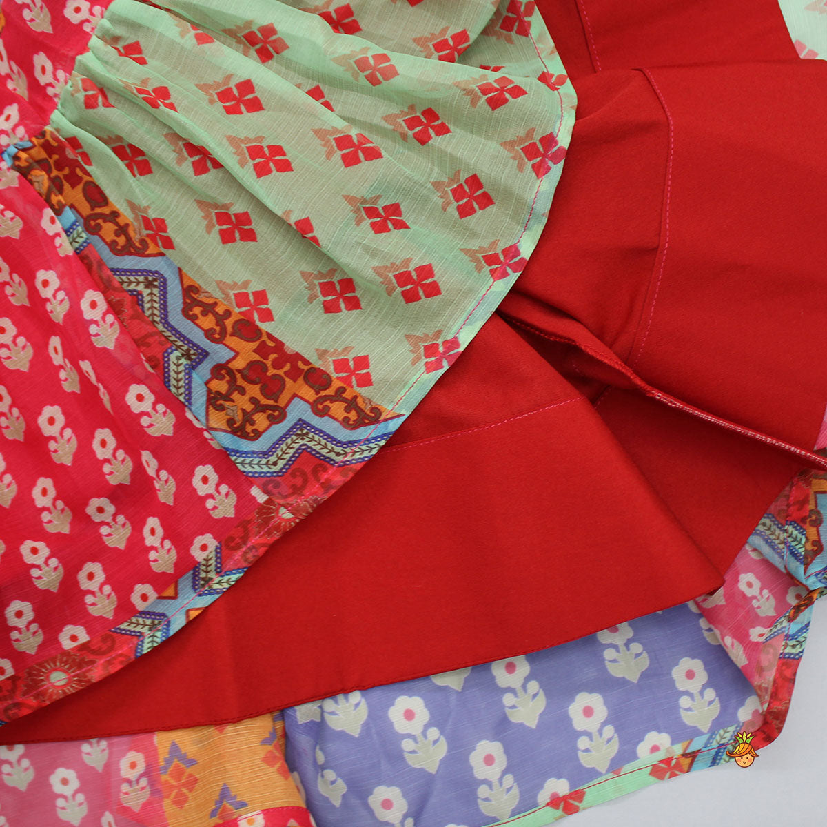 Multicolour Printed Tiered Long Kurti