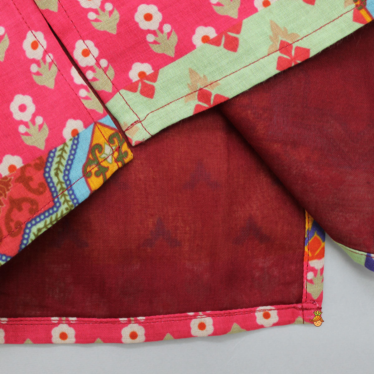 Ethnic Multicolour Printed Kurta With Pyjama