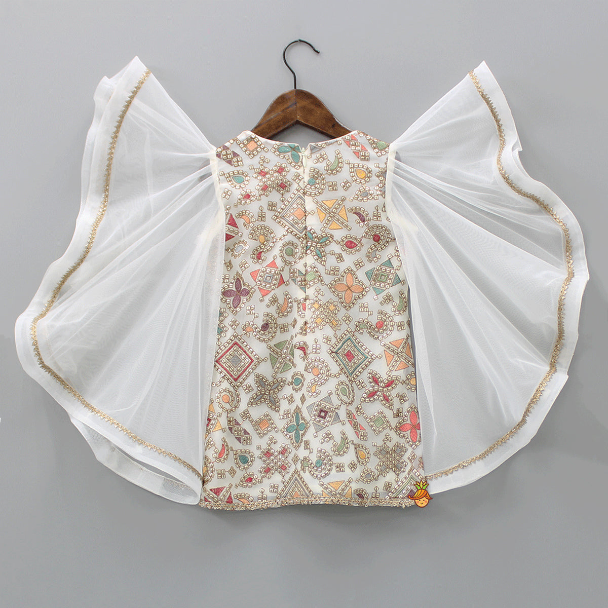 Sequins Embroidered Stylish Ruffled Sleeves Dress