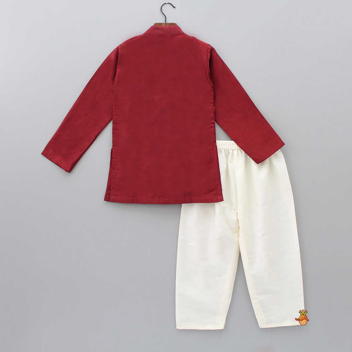 Zari Brocade Layered Flap Kurta And Pyjama