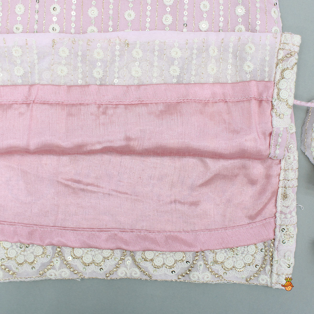 Splendid Embroidered Georgette Pink Kurti With Sharara And Dupatta