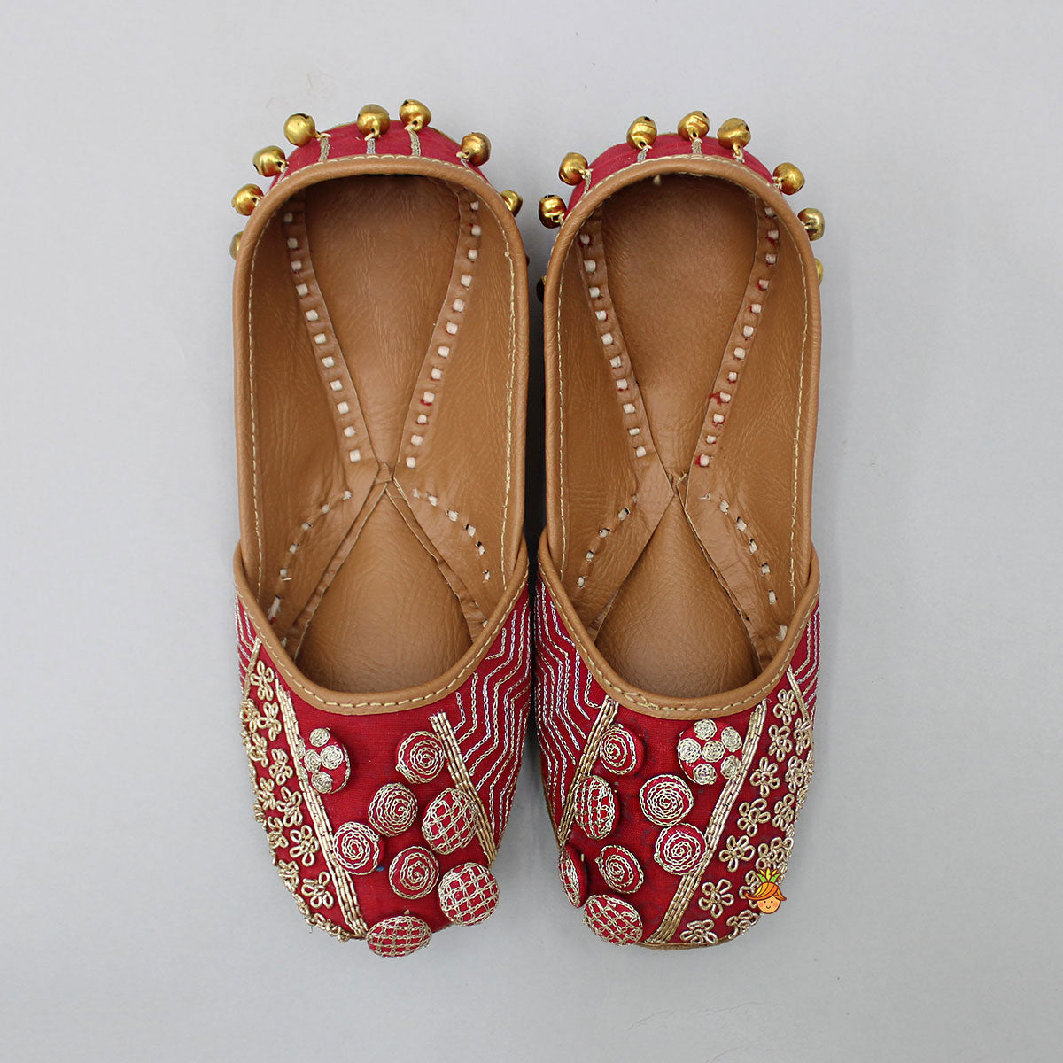 Fabulous Embroidered Small Bells Embellished Jutti