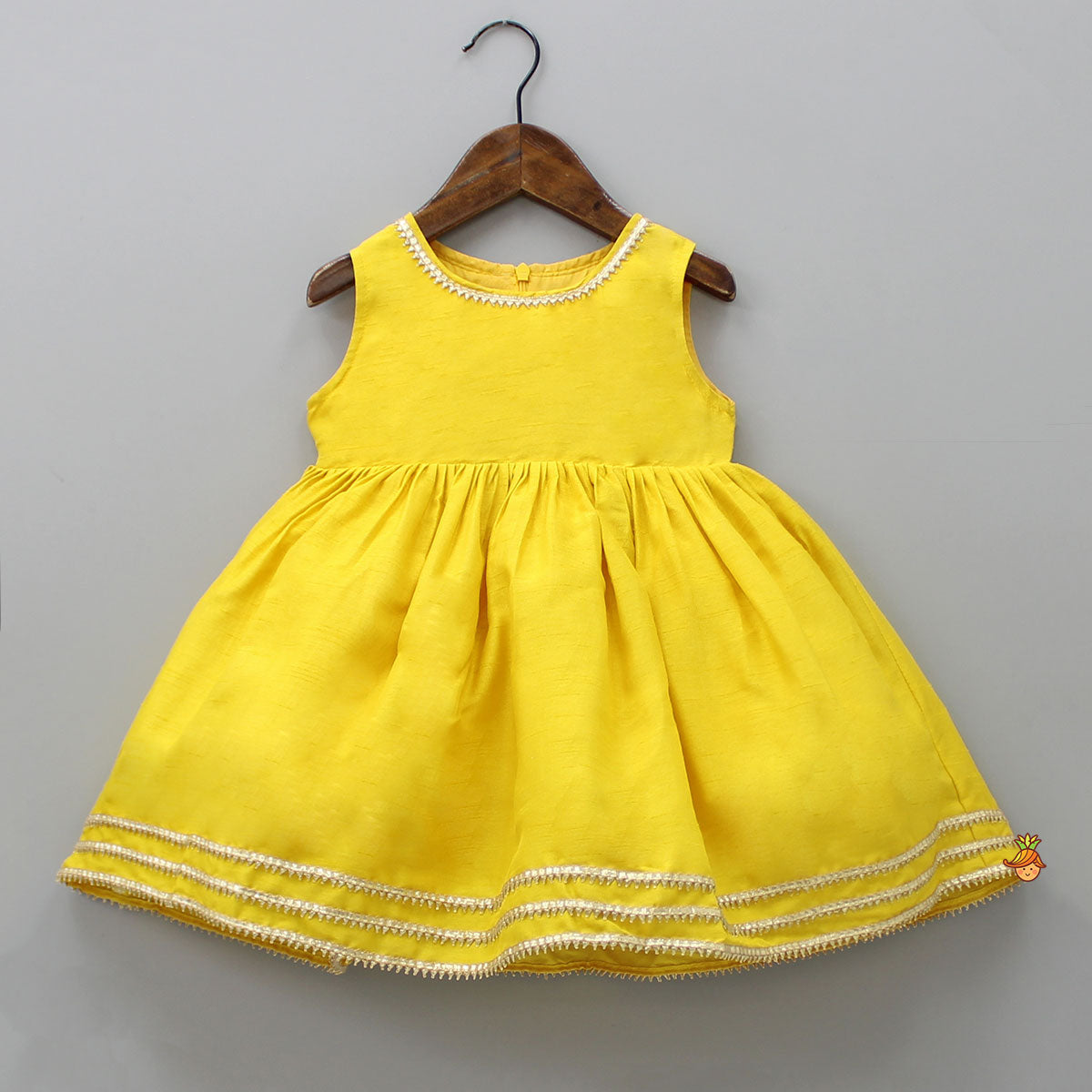 Round Neck Yellow Kurti With Heavy Embroidered Jacket