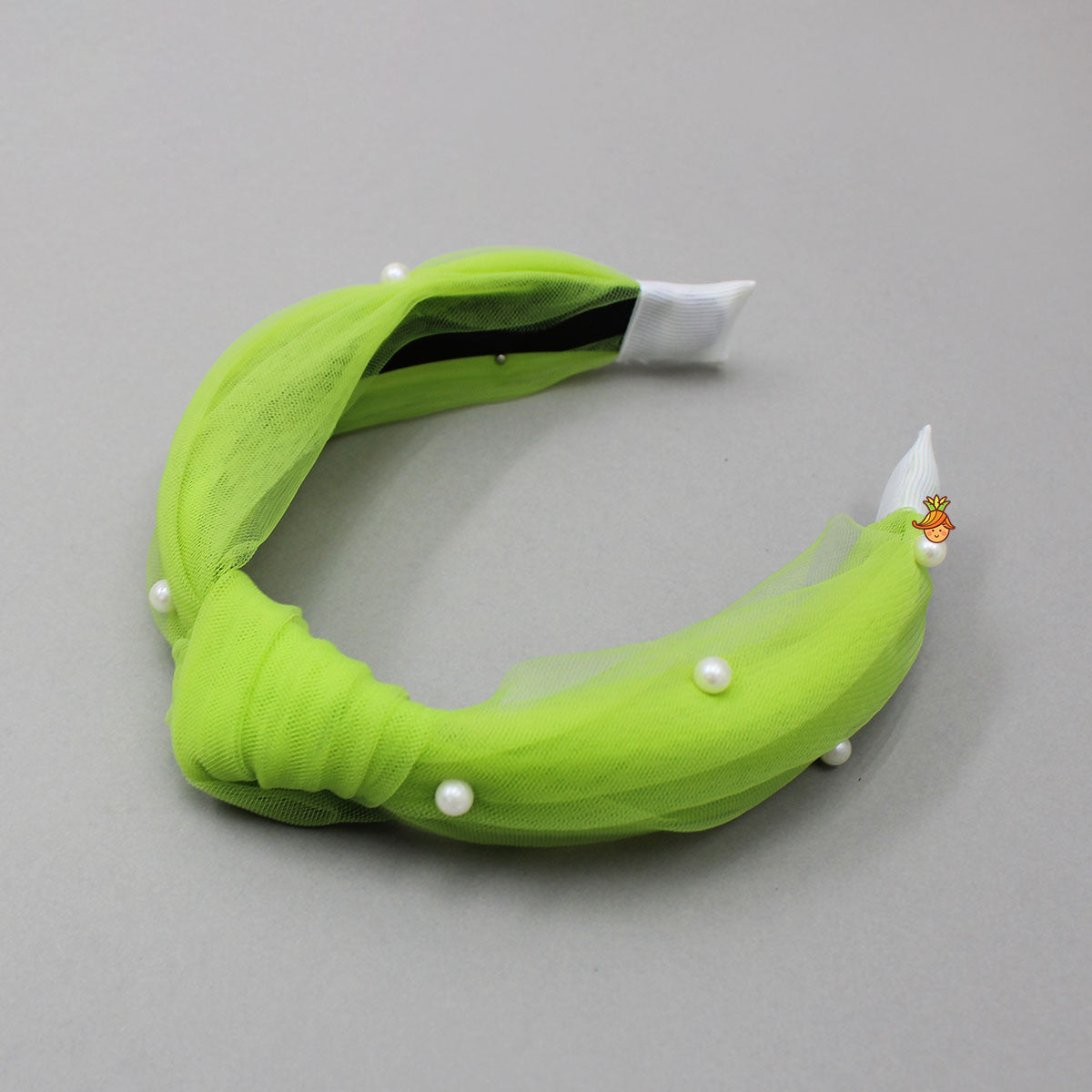 Contrasting Rose Adorned One Shoulder Green Dress With Matching Knot Detail Hair Band