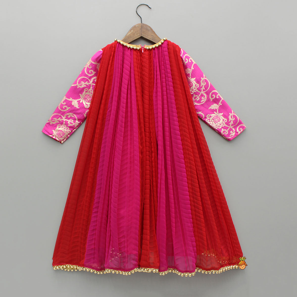 Dual Tone Embroidered Sleeves Kurti