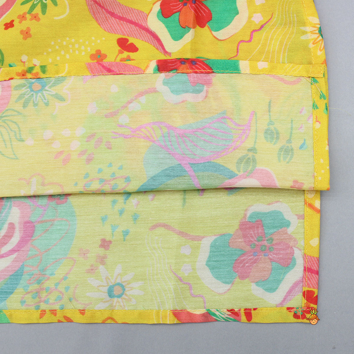 Pom Poms Adorned Yellow Kurta And Pockets Detail Pyjama