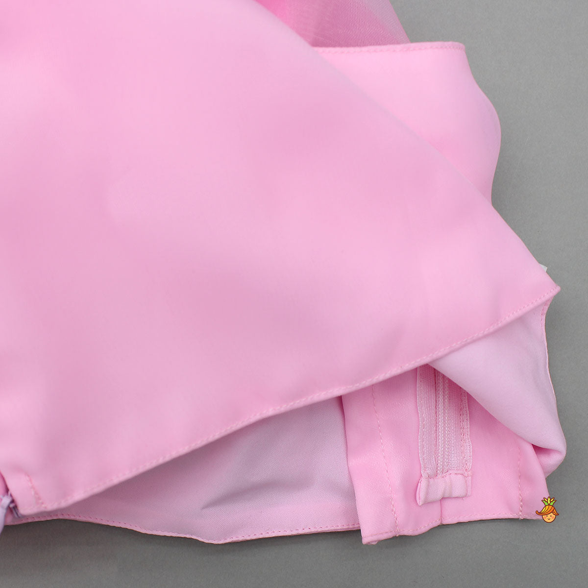 Organza One Shoulder Pink Top And Flower Adorned Flared Lehenga