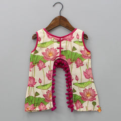 Floral Printed Stylish Cut Out Top And Palazzo