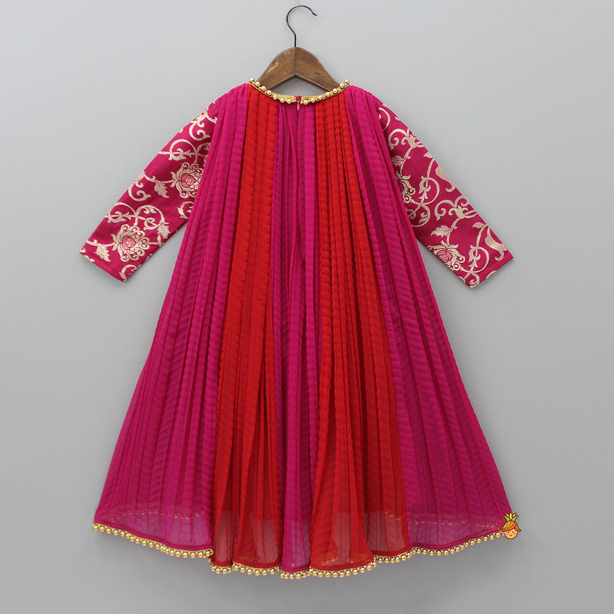 Dual Tone Embroidered Sleeves Kurti