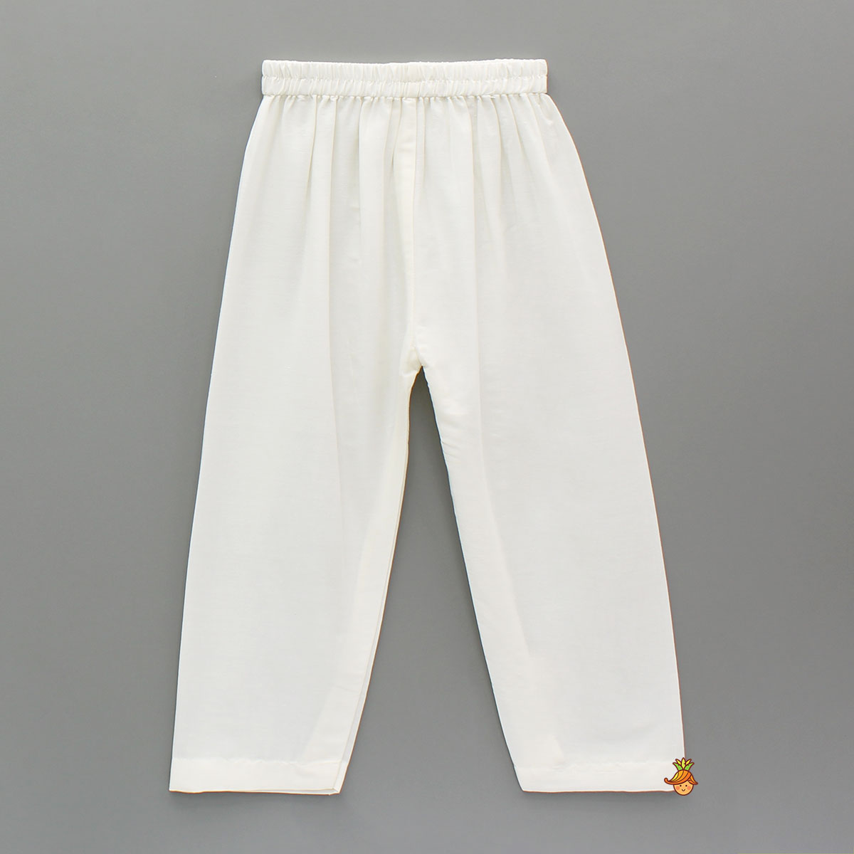 Double Layered Flap Peach Ethnic Kurta And Off White Pyjama