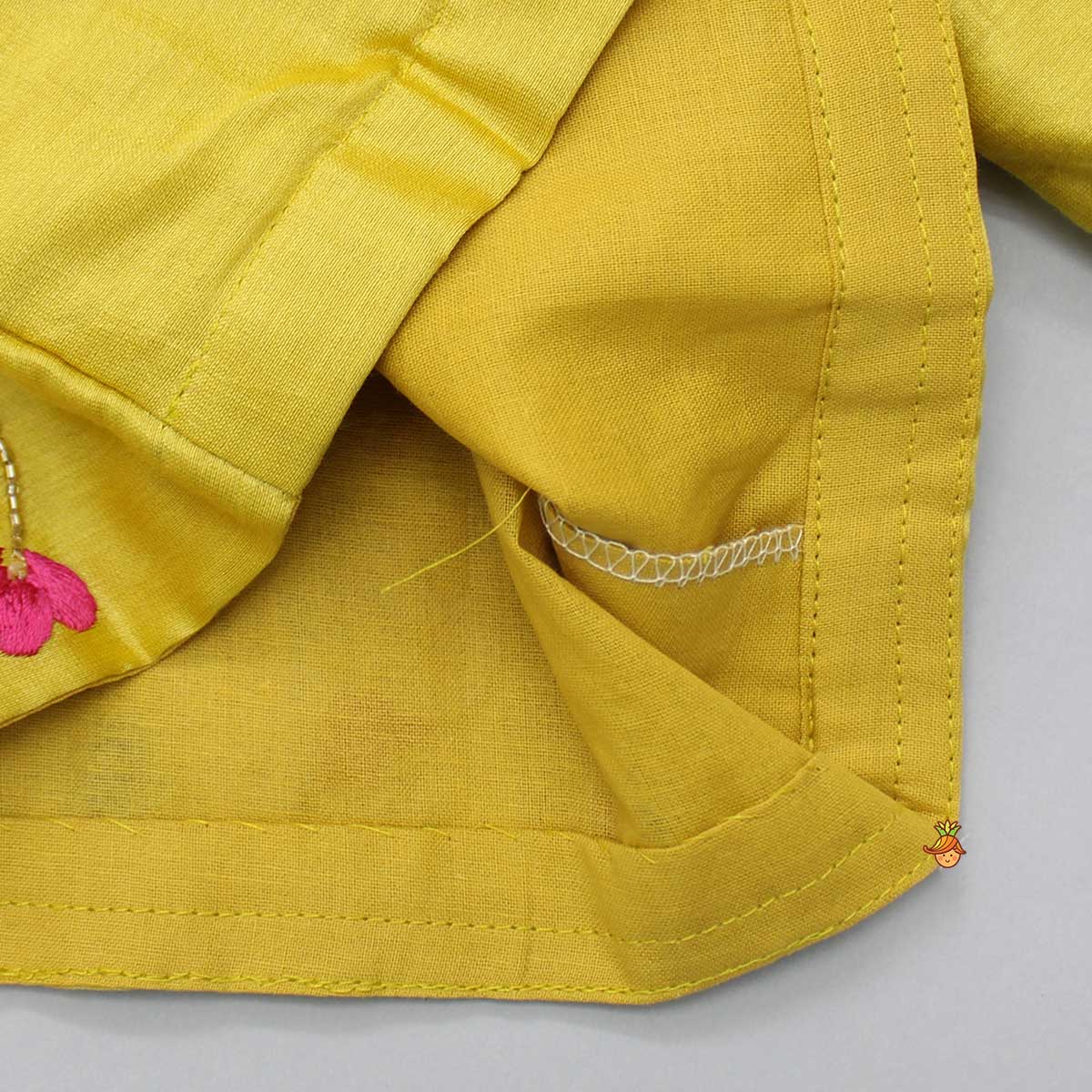 Chanderi Silk Mustard Top And Lehenga