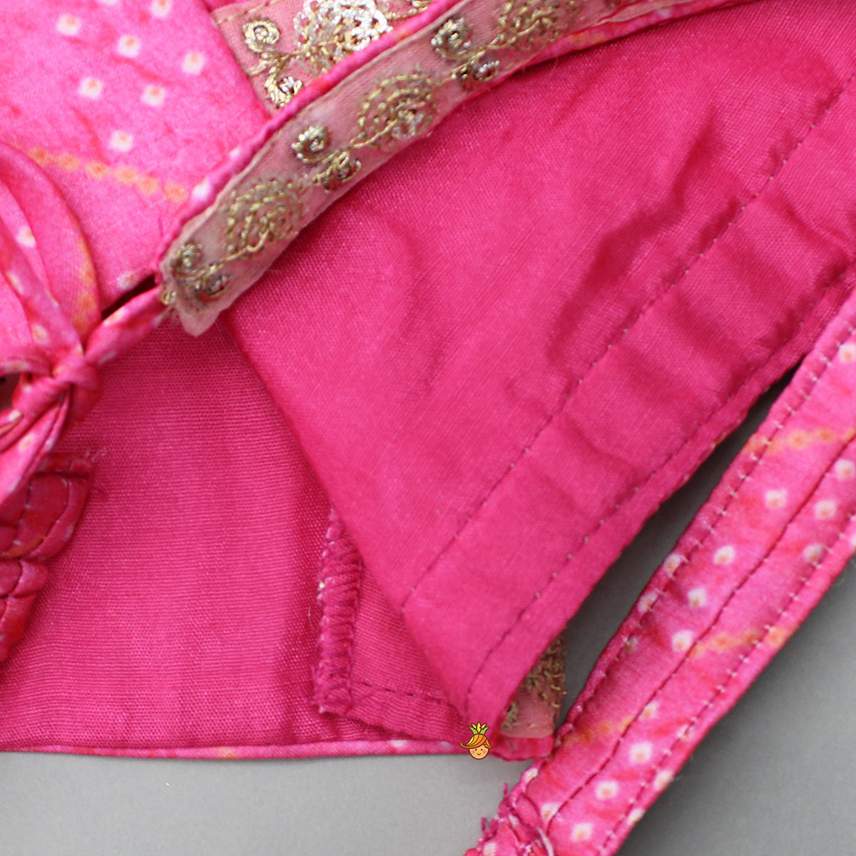 Elegant Pink Top And Fringes Tassels Detail Lehenga With Matching Dupatta