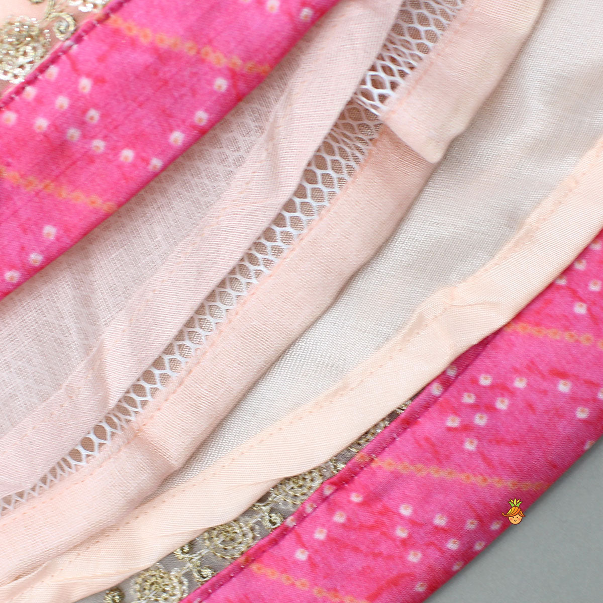 Elegant Pink Top And Fringes Tassels Detail Lehenga With Matching Dupatta