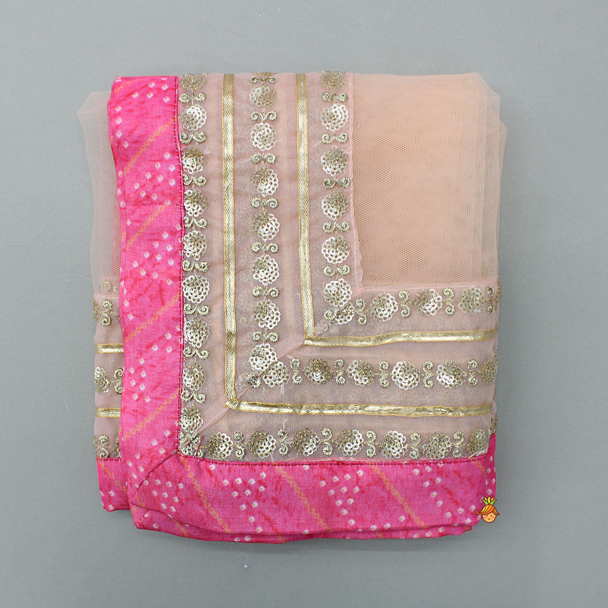 Elegant Pink Top And Fringes Tassels Detail Lehenga With Matching Dupatta