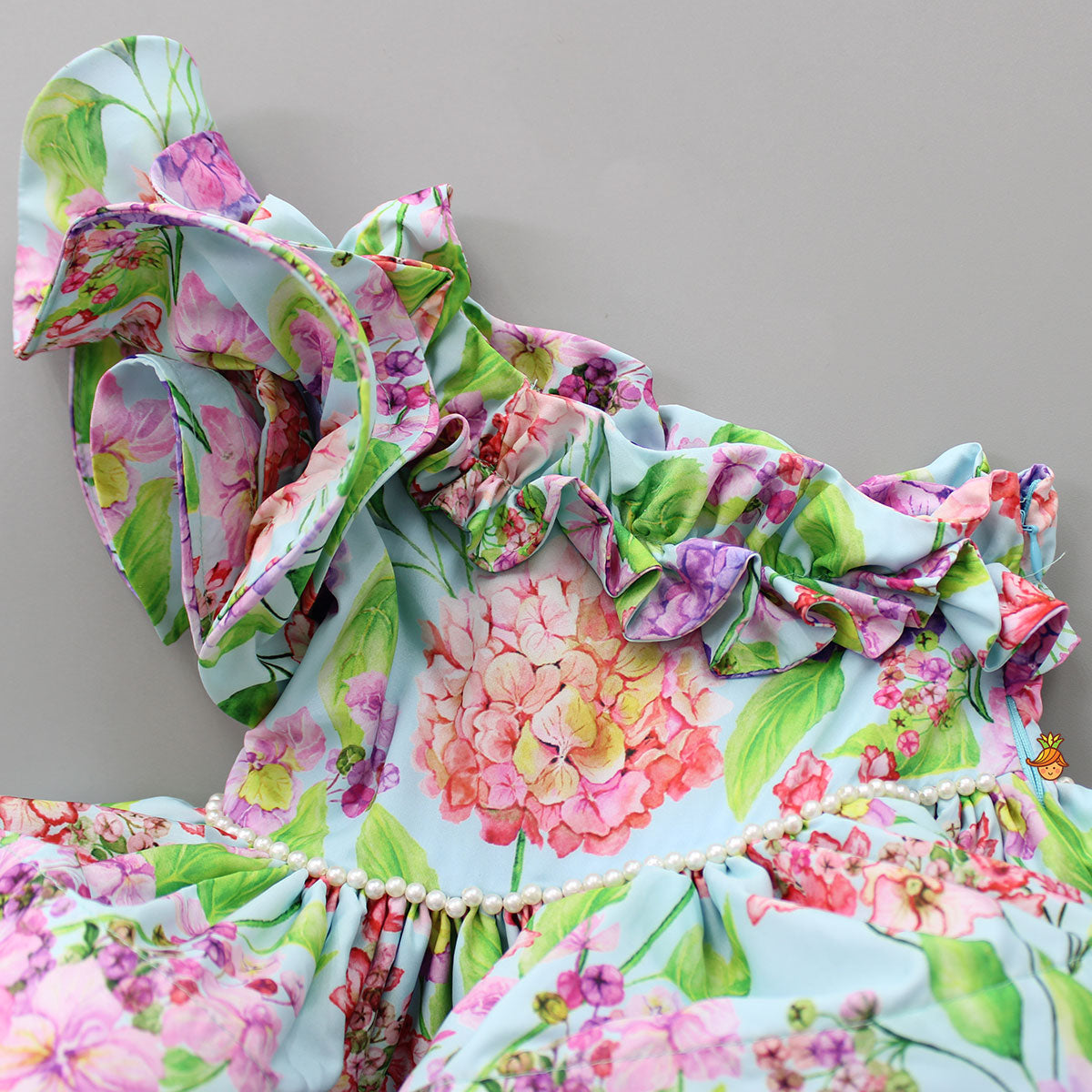One Shoulder Layered Multicolour Dress