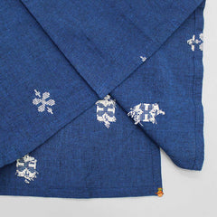 Blue Gota Lace Work Placket Kurta And Pyjama