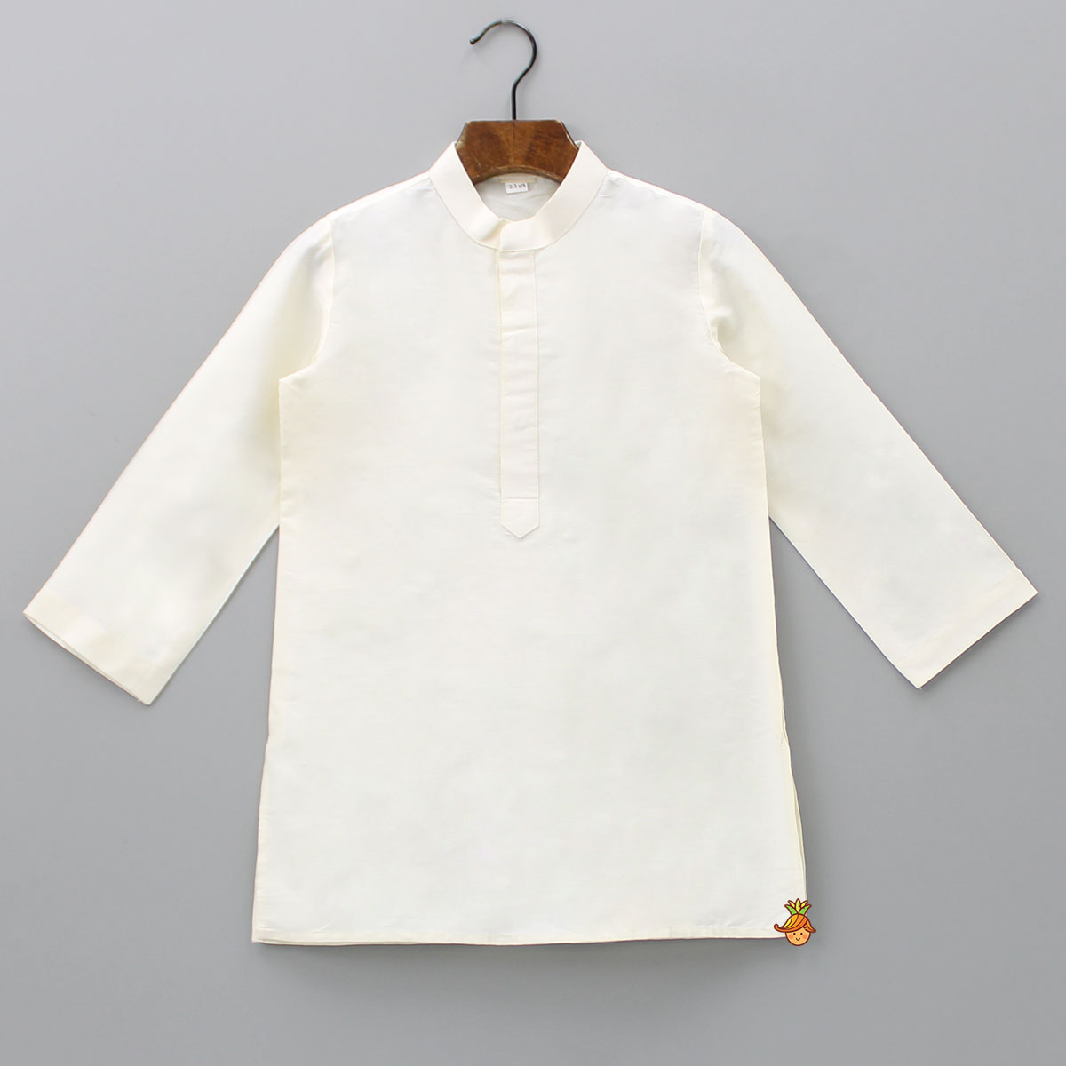 Off White Ethnic Kurta With Lilac Floral Embroidered Asymmetric Jacket And Pyjama