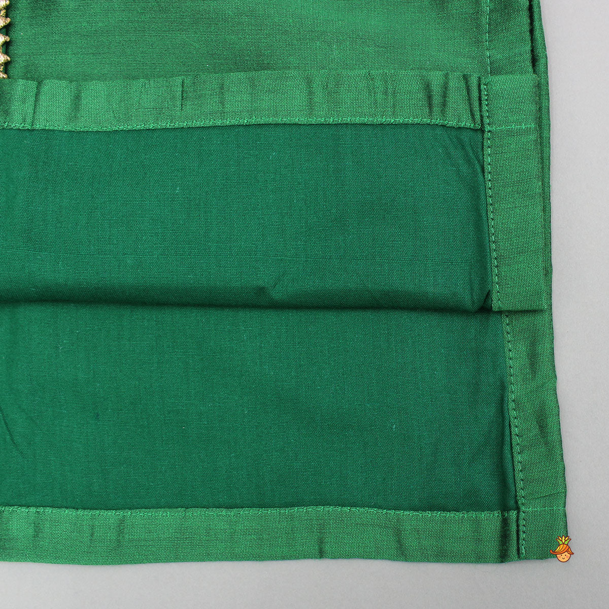 Attached Brocade Flap Green Kurta And Pyjama